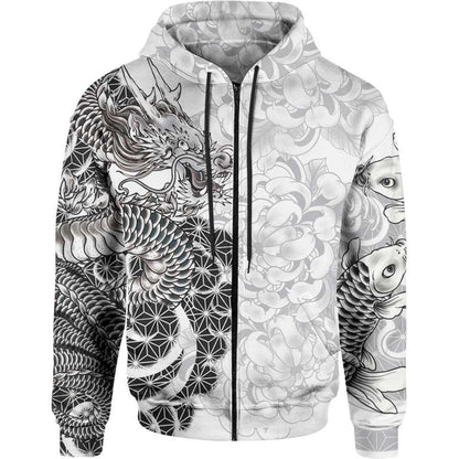 Zip-Hoodie S Ryu Zip Hoodie DRAGON-WHITE_ZIP-HOODIE-2.0_SM