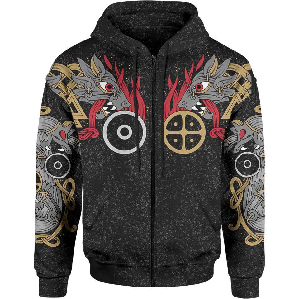 Zip-Hoodie S Skoll & Hati Zip Hoodie VIKING-WOLVES_ZIP-HOODIE-2.0_SM