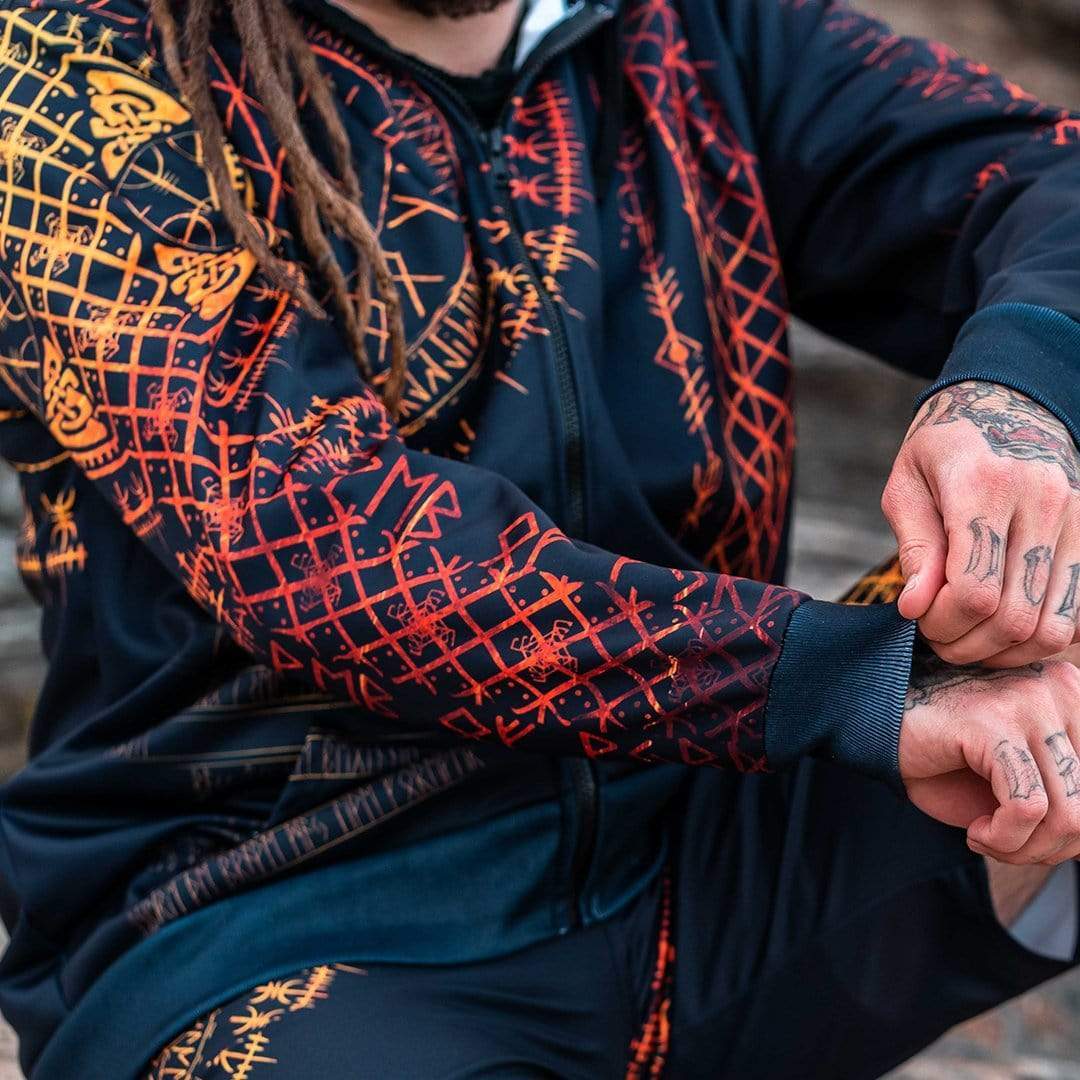 Lunafide Viking Runes Zip Hoodie 4XL